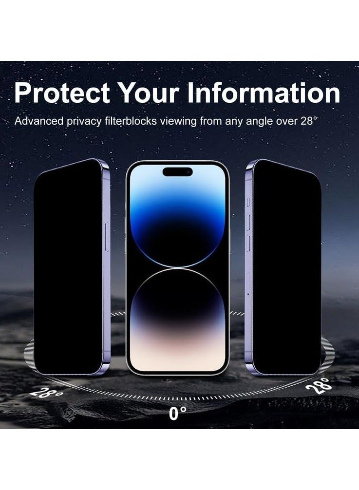 【2-Pack】 Compatible with VIVO X200 FE 2025 Privacy Tempered Glass Screen Protector, Anti-Spy 9H Hardness, Phone Case Friendly Film - Image 2
